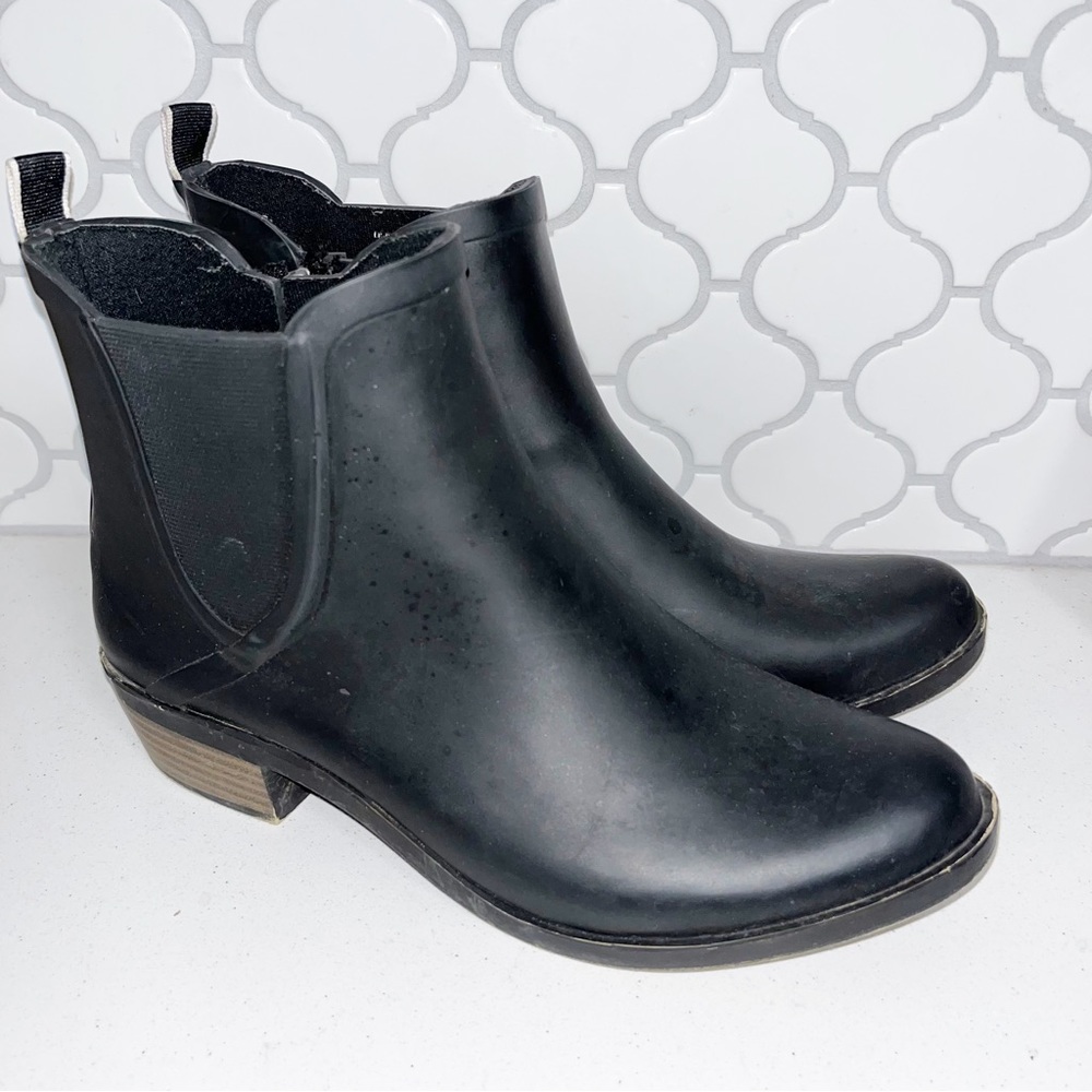Lucky Brand Black Chelsea Rain Ankle Boots